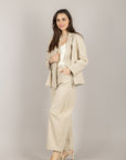 TENSIONE IN - 26P4073 - PANTALONE BARREL GESSATO MASTICE