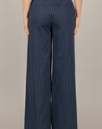 TENSIONE IN - 26P4075 - PANTALONE PALAZZO GESSATO BLU
