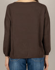 VICOLO - 2AB2102 - MAGLIA SCOLLO A BARCA MORO