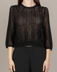 VICOLO - 2AB2176 - MAGLIA CROCHET NERO 99