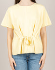 VICOLO - 2AB2024 - MAGLIA MEZZA MANICA CON COULISSE GIALLINO