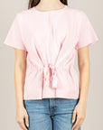 VICOLO - 2AB2024 - MAGLIA MEZZA MANICA CON COULISSE ROSA
