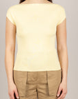 VICOLO - 2AB2094 - MAGLIA SCOLLO A BARCA GIALLINO