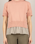 VICOLO - 2AB2112 - MAGLIA MEZZA MANICA DOPPIO TESSUTO ROSA