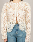 TENSIONE IN - 38636 - CAMICIA RICAMATA PIZZO CON ROUCHES