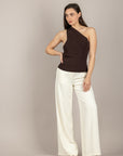 VICOLO - 4AB4013 - TOP MONOSPALLA MORO