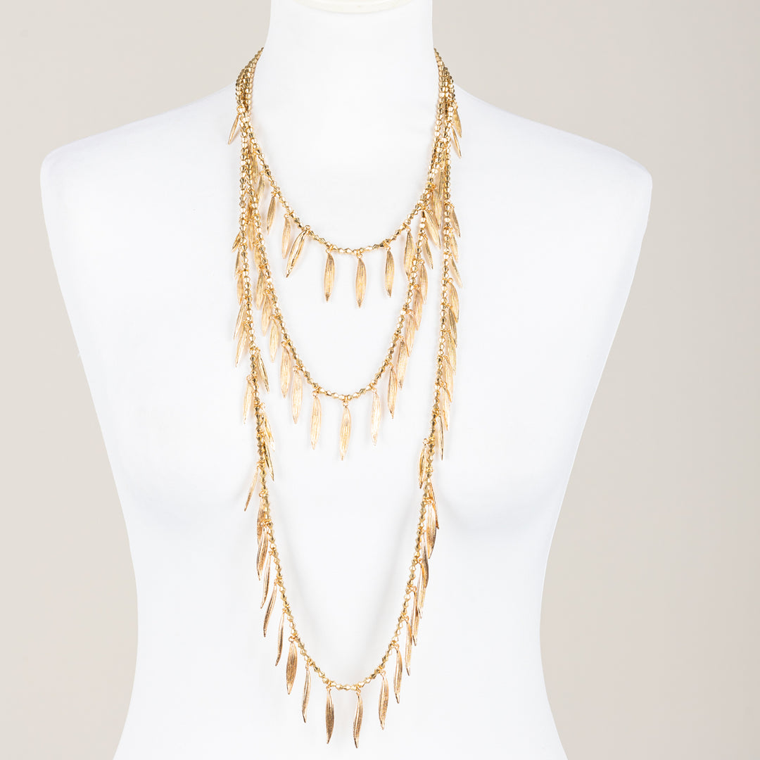 STORY - COLLANA MULTIFILI CON FOGLIE