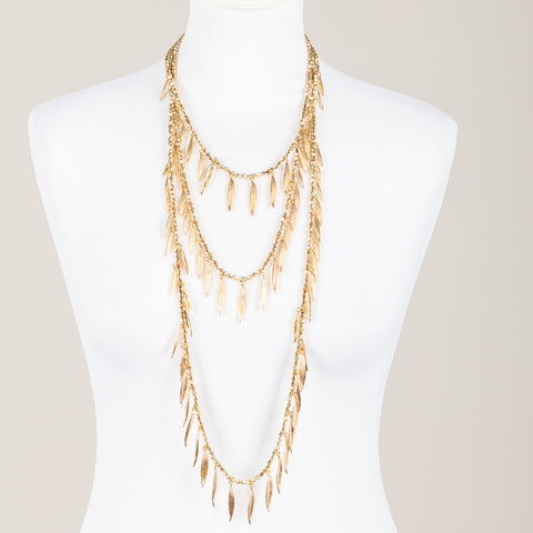 STORY - COLLANA MULTIFILI CON FOGLIE