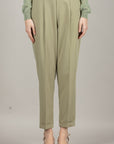 DIXIE - P027A143 - PANTALONE SALVIA A SIGARETTA CON PINCES