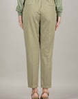 DIXIE - P027A143 - PANTALONE SALVIA A SIGARETTA CON PINCES