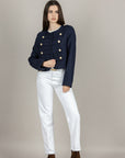 VICOLO - DAB5085 - JEANS JADE A SIGARETTA BIANCO