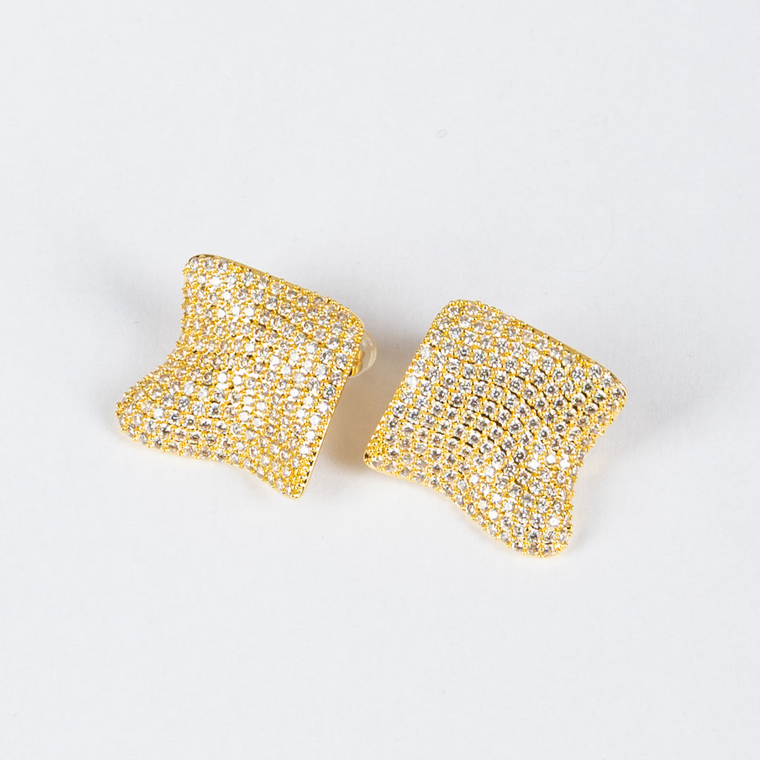 STORY - ORECCHINI QUADRATI CON STRASS