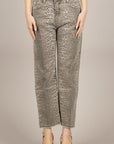 Jeans crop animalier Bloom Betta - 100% cotone grigio