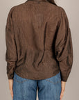 DIXIE - CFNI1LZ - BLUSA GOFFRATA INCROCIATA MORO