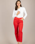 TENSIONE IN - CJ12723 - JEANS A GAMBA DRITTA ROSSO