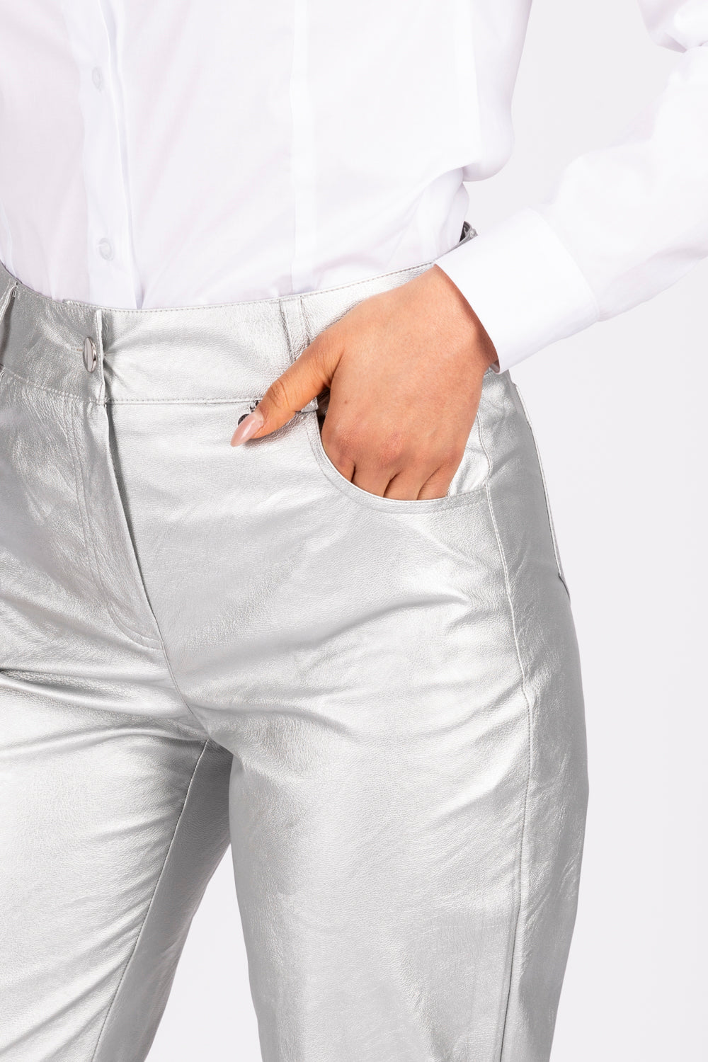 DIXIE - P041J097 - pantalone ecopelle laminato