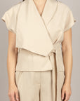 DIXIE - LAIDYDI - GILET CON FUSCIACCA SABBIA