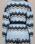 TENSIONE IN - P6HMG40A414 - CARDIGAN FANTASIA CON CINTA LIGHT BLUE