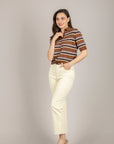TENSIONE IN - PA5563 - MAGLIA POLO A RIGHE MULTICOLOR TARGIN/BEIGE/BLU/AZZURRO