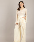 TENSIONE IN - PE260146 - MAGLIA ASIMMETRICA CON PIZZO ECRU