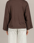 TENSIONE IN - PE260149 - T-SHIRT MANICA LUNGA CON TASCA PAILLETTES MORO