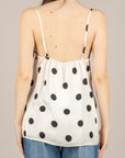 DIXIE - RBB71RP - CANOTTA A POIS IN SATIN PANNA