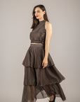 DIXIE - RBBSWPN - TOP SCOLLO AMERICANO MORO