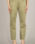 TENSIONE IN - S26P022CAMP - JEANS CROP SFRANGIATO VERDE
