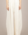TENSIONE IN - S26PB32 - PANTALONE SEMI BARREL MISTO LINO LATTE