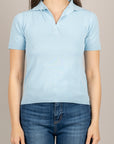 ANGELA DAVIS - SP9PA8 - MAGLIA POLO MANICA CORTA CIELO