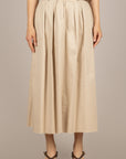 VICOLO - TAB1914 - GONNA TAGLIO VIVO CON CINTURA BEIGE/CREMA