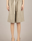 VICOLO - TAB1920 - BERMUDA IN MISTO LINO CON COULISSE SABBIA