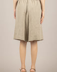 VICOLO - TAB1920 - BERMUDA IN MISTO LINO CON COULISSE SABBIA