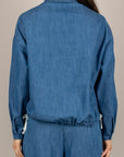 VICOLO - TAB1942 - CAMICIA CROP DENIM BLU