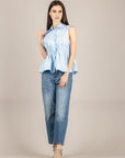 TENSIONE IN - TI3575 - CAMICIA SMANICATA CELESTE