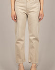 TENSIONE IN - TOM-PAINT - JEANS CROP SABBIA