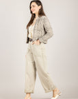DIXIE - J067A040 - GIACCA CROP BOUCLE' SABBIA