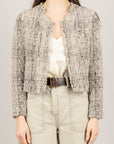 DIXIE - J067A040 - GIACCA CROP BOUCLE' SABBIA