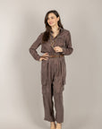 TENSIONE IN - PE26-4211 - PANTALONE CARGO CON CINTA MOKA