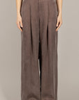 TENSIONE IN - PE26-4212 - PANTALONE CON ELASTICO POSTERIORE MOKA