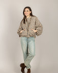 TENSIONE IN - S26J614 - BOMBER A QUADRETTI CROP