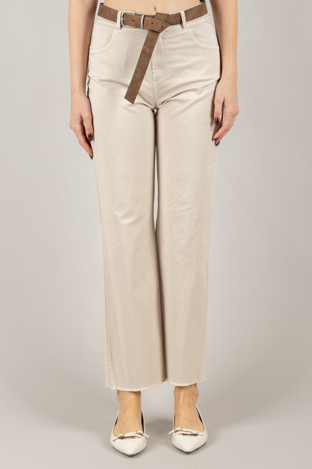 TENSIONE IN - PA5269 - PANTALONE GAMBA DRITTA CON CINTA