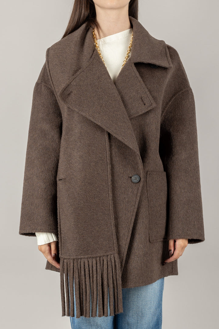 VICOLO - TF0025 - CAPPOTTO BOTTONE DECENTRATO SFRANGIATO