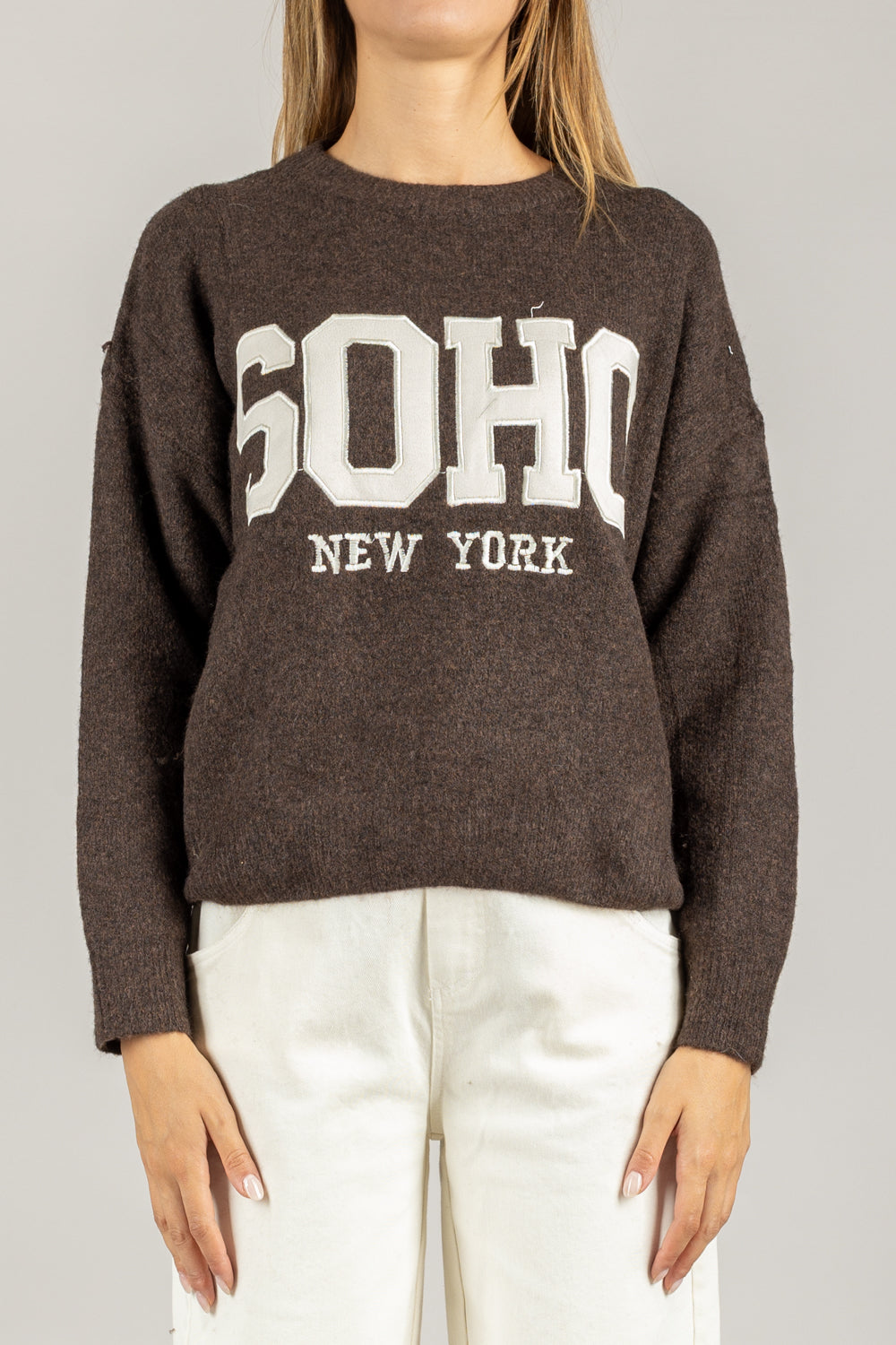 HAVEONE - MBD-P136 - FELPA LANA COTTA SCRITTA SOHO