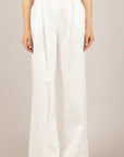 TENSIONE IN - 26P4835 - PANTALONE PALAZZO IN COTONE WHITE