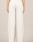 TENSIONE IN - 26P4835 - PANTALONE PALAZZO IN COTONE WHITE