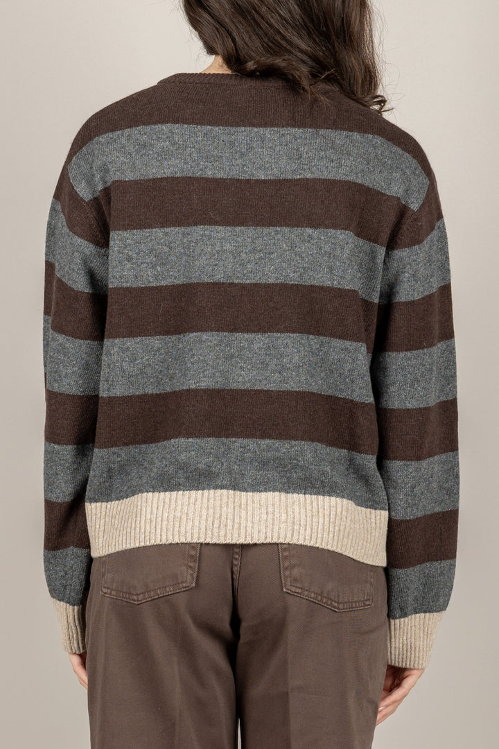 TENSIONE IN - D82002 - MAGLIA A RIGHE GIROCOLLO