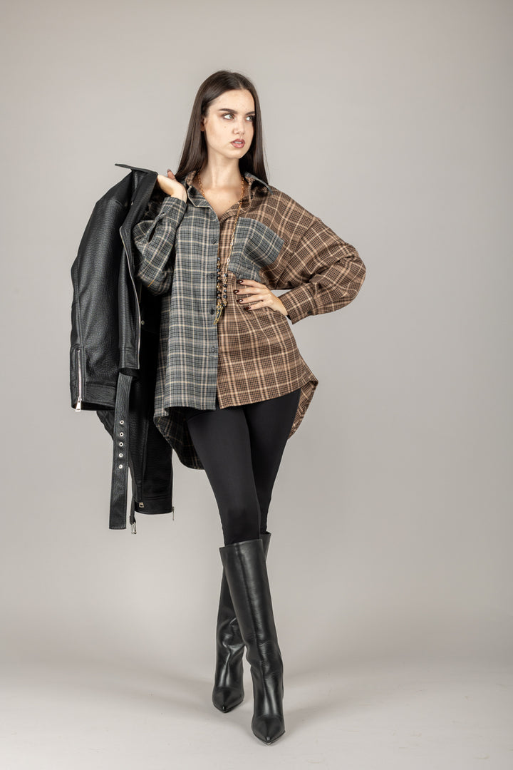 DIXIE - CFIEYMC - CAMICIA DETTAGLIO BICOLOR CON TASCA
