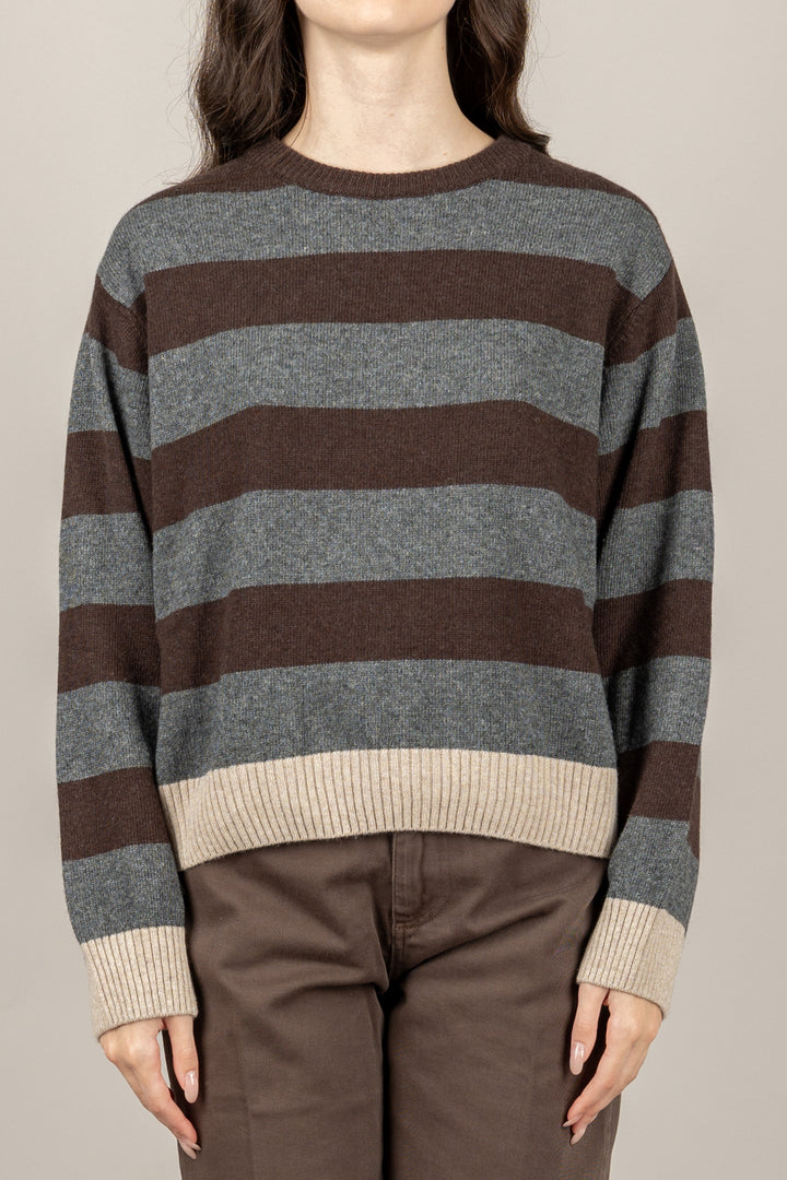 TENSIONE IN - D82002 - MAGLIA A RIGHE GIROCOLLO