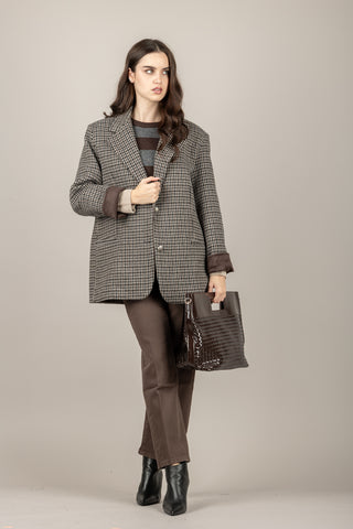 TENSIONE IN - 37992 - CAPPOTTO PIED DE POULE CON BOTTONI GIOIELLO